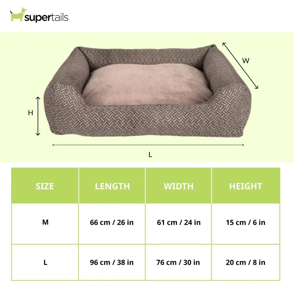 Pawpourri Durry Print Cuddler Bed for Dogs (Dark Grey)