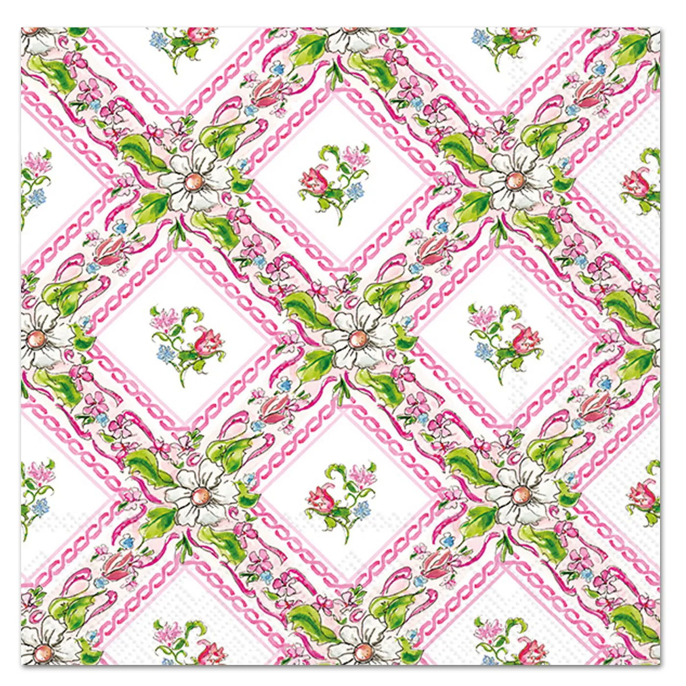 Pink Topiaries Paper Luncheon Napkins