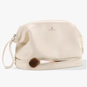 Pocmimut Double Layer Leather Makeup Bag