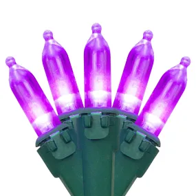 premium 100ct LED Mini Christmas Lights Green - 33' Green Wire Purple