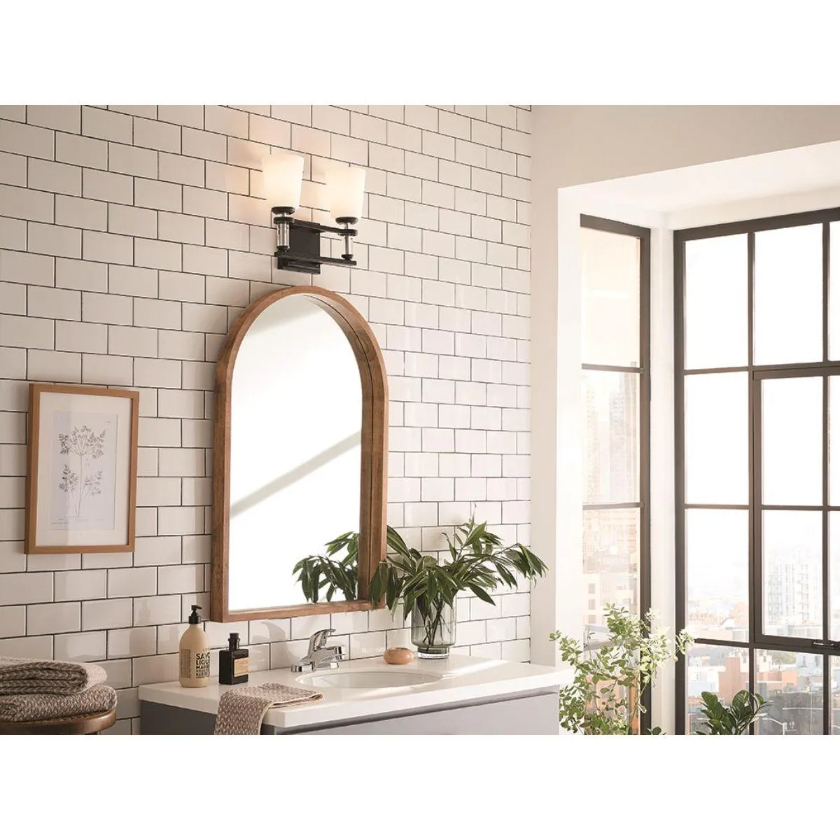 Rosalind 14 in. 2 Lights Vanity Light Black finish