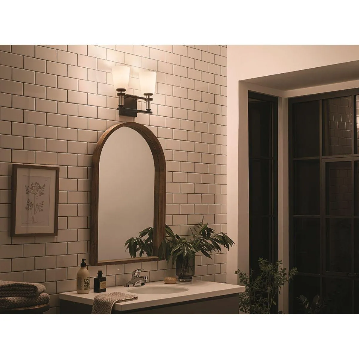 Rosalind 14 in. 2 Lights Vanity Light Black finish