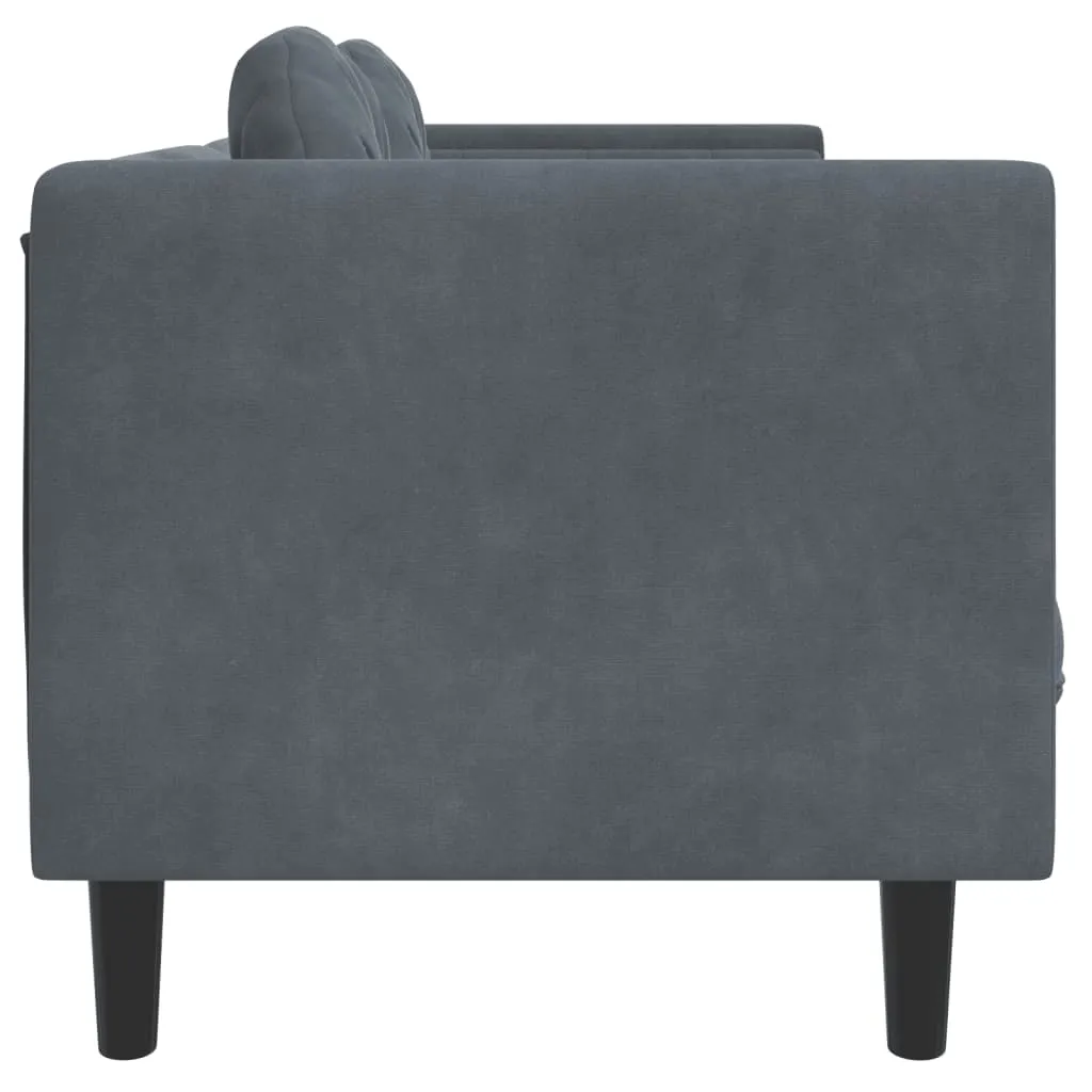Sofa with Cushions 3-Seater Dark Gray Velvet