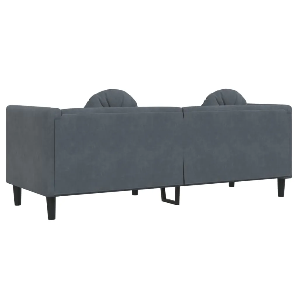 Sofa with Cushions 3-Seater Dark Gray Velvet