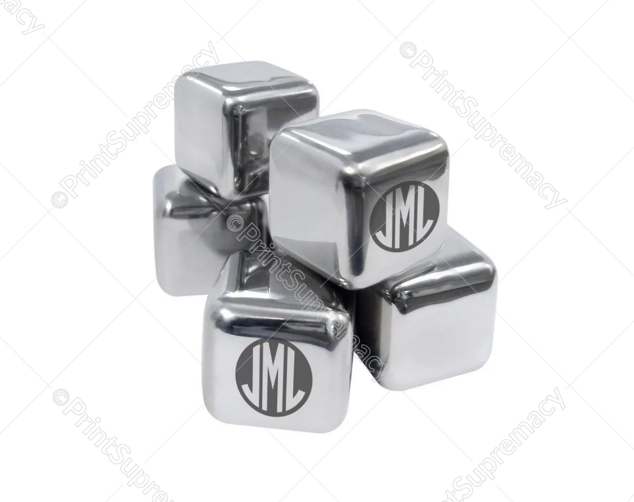 Stainless Steel Ice Cubes (8 Pieces)   Tongs