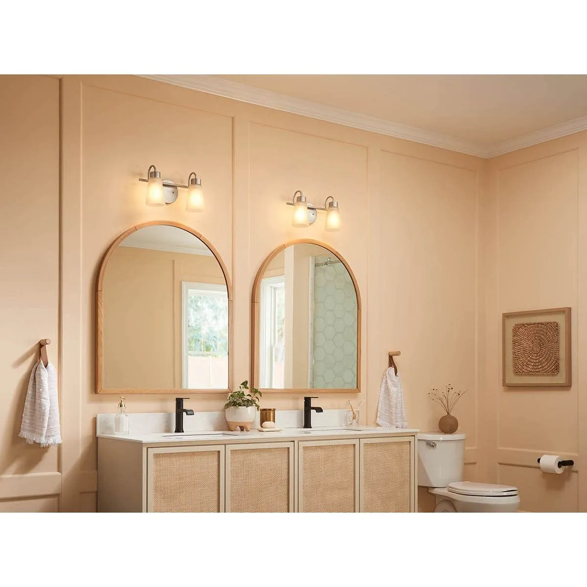 Stamos 13 in. 2 Lights Vanity Light Brushed Nickel finish
