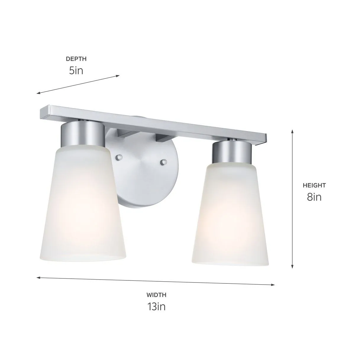 Stamos 13 in. 2 Lights Vanity Light Brushed Nickel finish