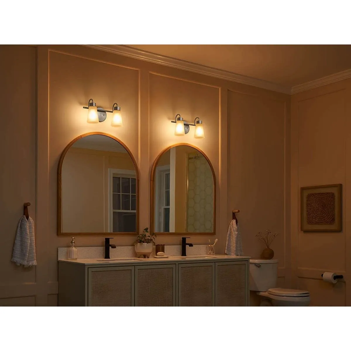 Stamos 13 in. 2 Lights Vanity Light Brushed Nickel finish