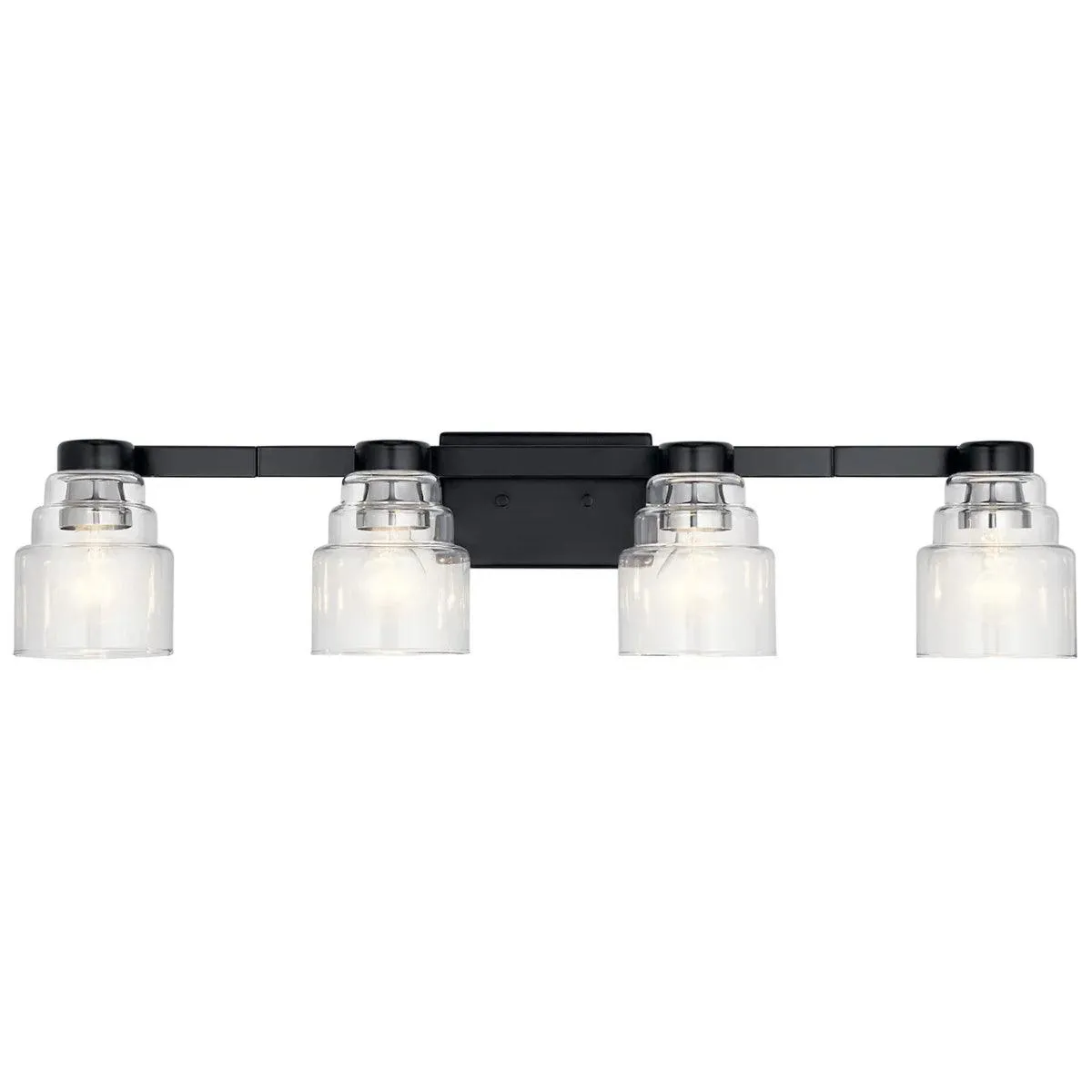 Vionnet 34 In 4-Lights Bathroom Vanity Light, Black Finish