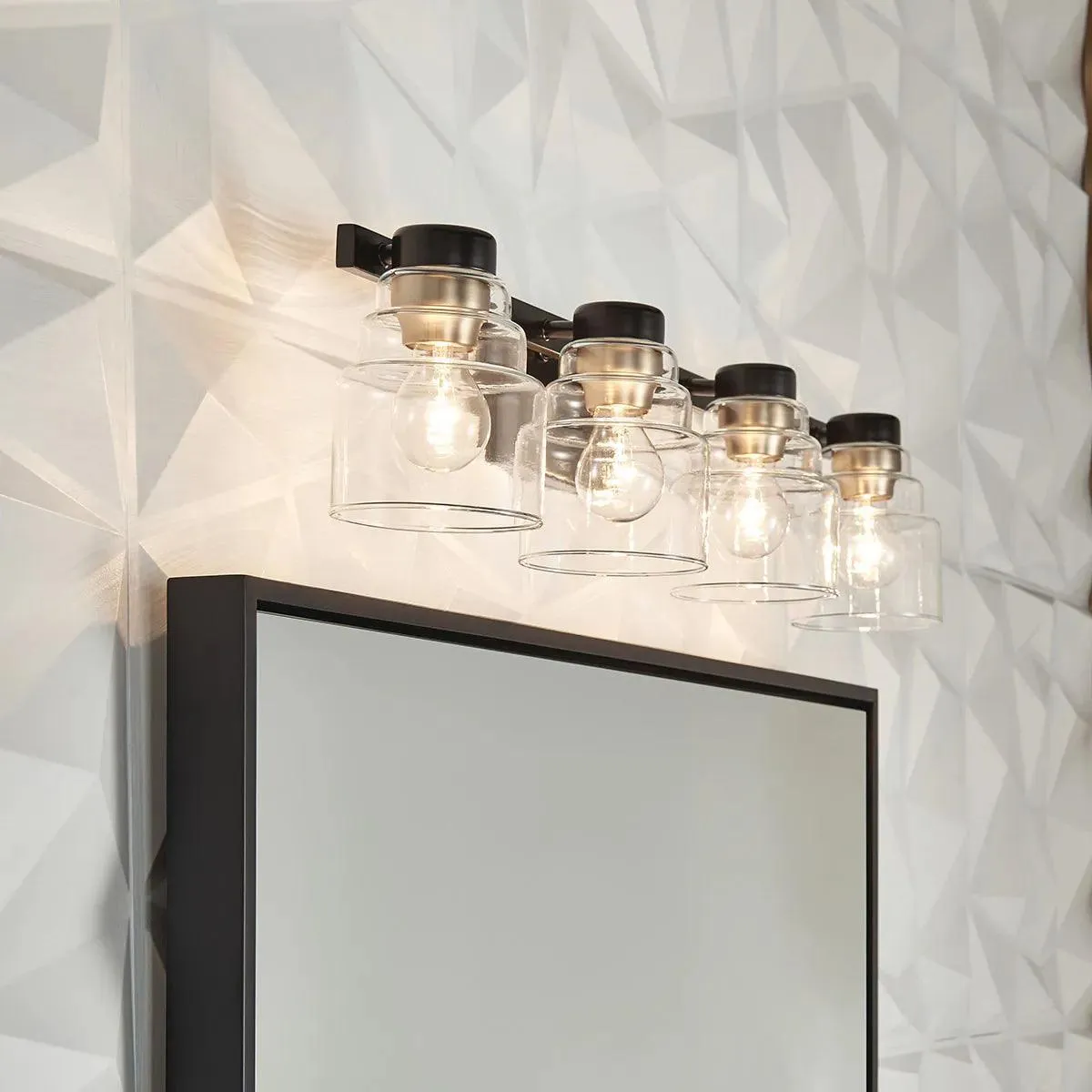 Vionnet 34 In 4-Lights Bathroom Vanity Light, Black Finish