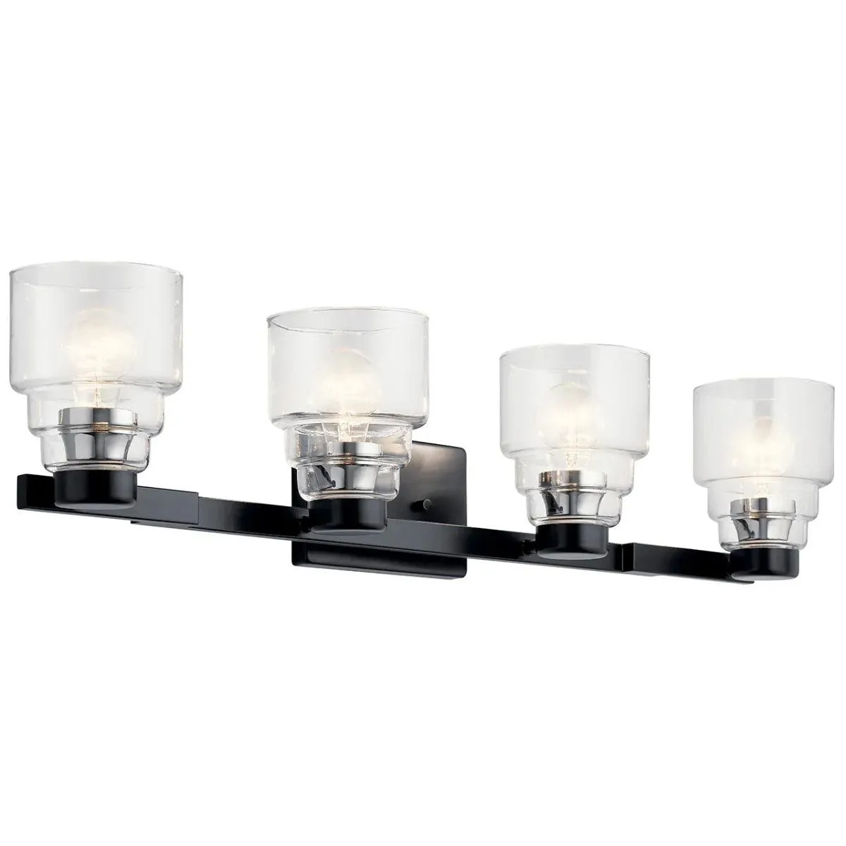 Vionnet 34 In 4-Lights Bathroom Vanity Light, Black Finish