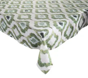 Watercolor Ikat Tablecloth in Olive