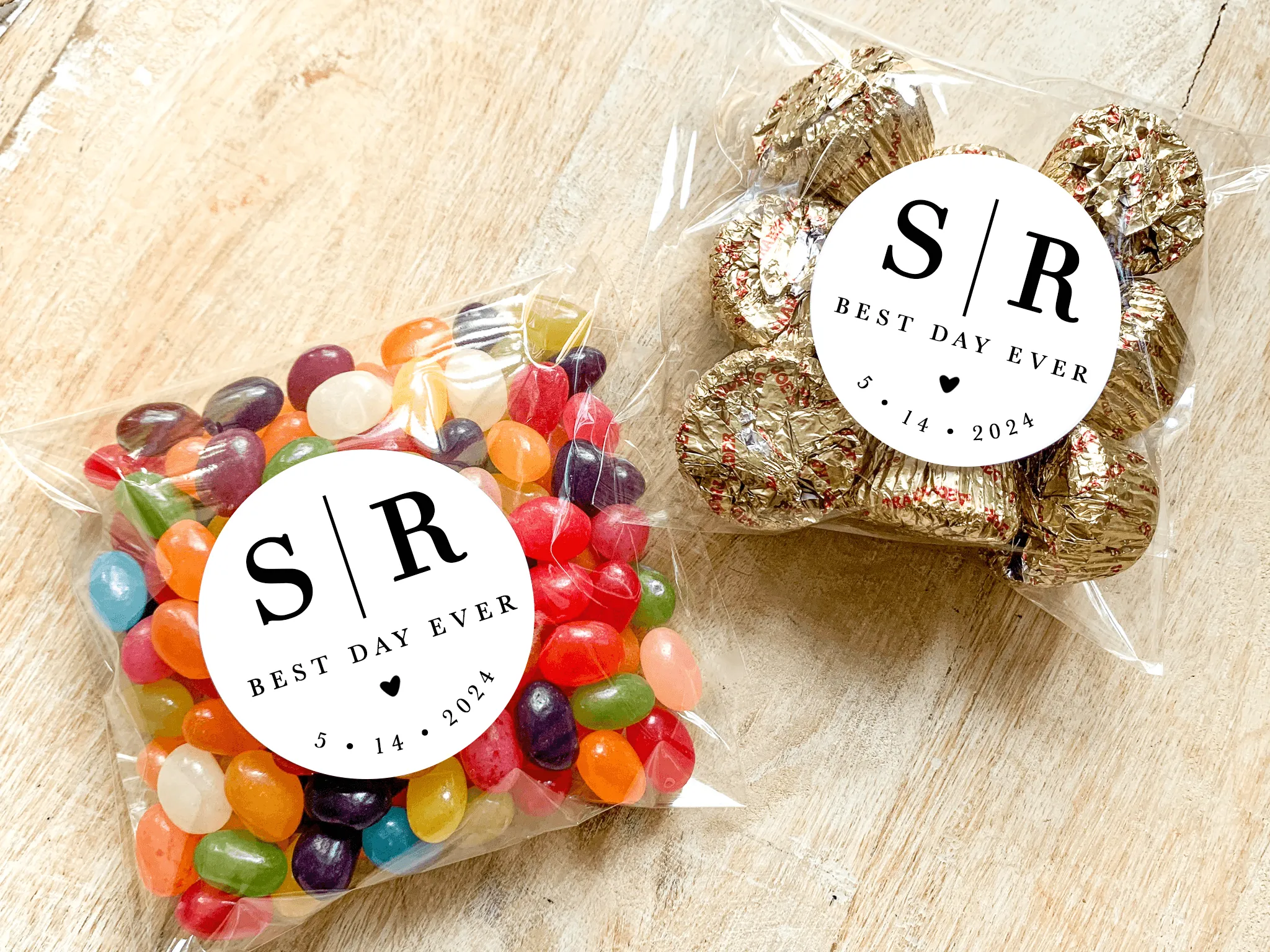 Wedding Initials Stickers - Pack of 20