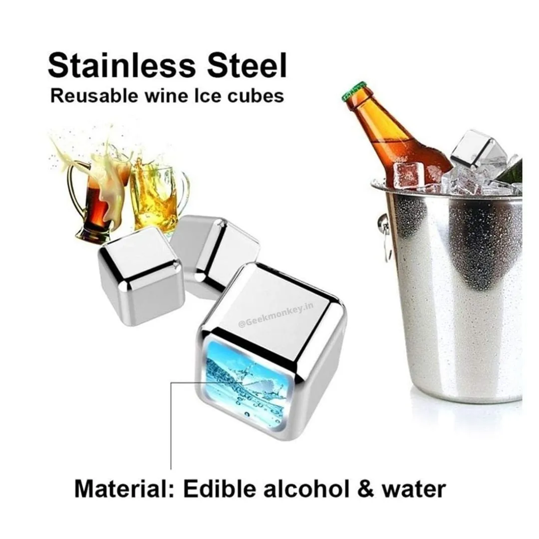 Whiskey Stones Stainless Steel Cubes (Set of 6)