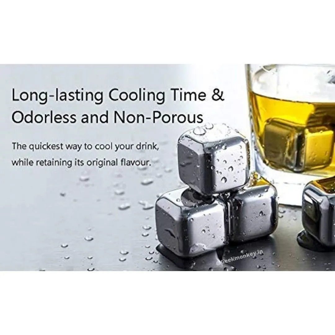 Whiskey Stones Stainless Steel Cubes (Set of 6)