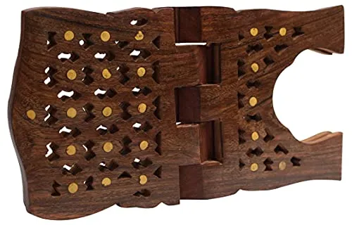 Wooden Handmade Quran Geeta Bible Holder Support Stand Reading Book Holder Display Folding Religious Prayer Stand Wooden Holy Book Stand by OM SHRI OM