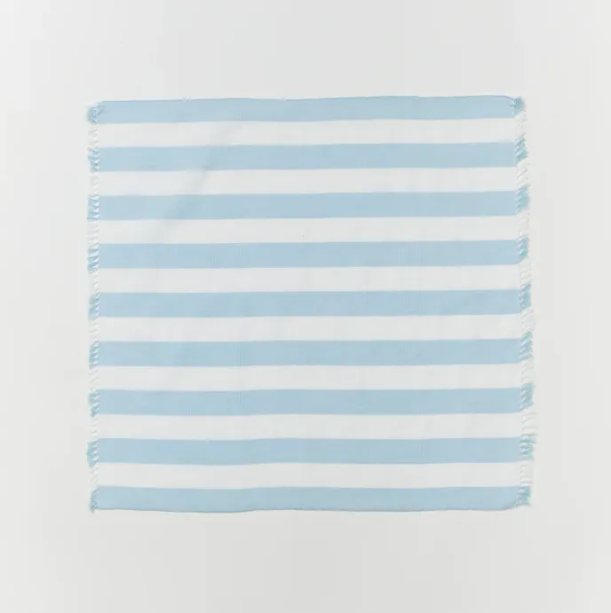 Woven Stripe Powder Blue Napkins (Set 6)