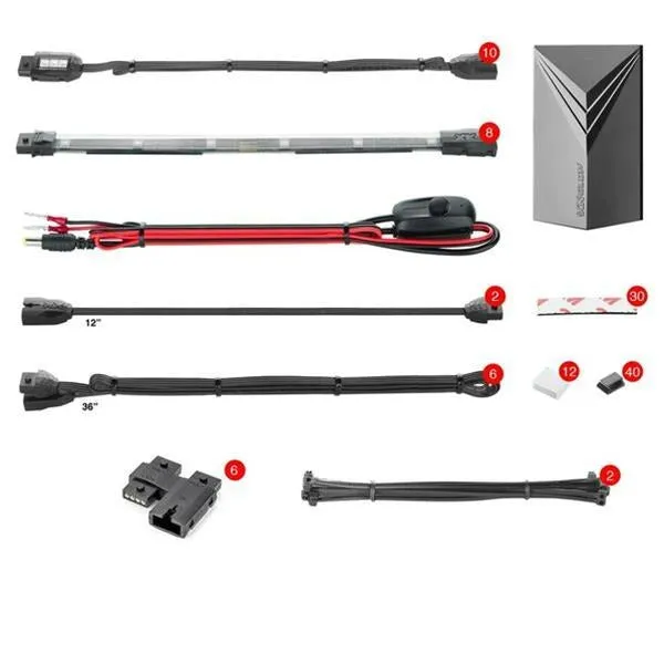 XKGlow Motorcycle Led Accent Light Kit/ Multi-color w/ Remote Key Fob - Compact Pods   Flex Strips