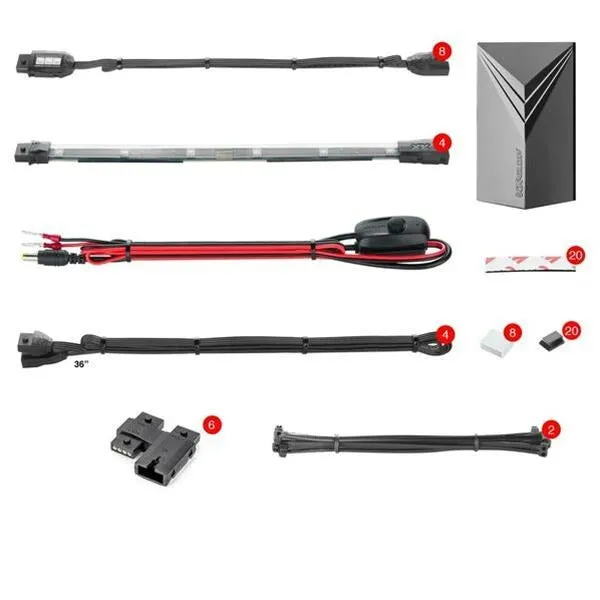 XKGlow Motorcycle Led Accent Light Kit/ Multi-color w/ Remote Key Fob - Compact Pods   Flex Strips