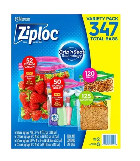 Ziploc Easy Open Bags Variety Pack With New Stay Open Design, 347 ct.